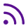 Purple RSS feed icon on a textured dark background.