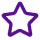 Purple star outline composed of five rounded triangles with thick lines on white background.