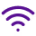 Pixel art purple Wi-Fi symbol with concentric curved lines and a dot at the bottom center.