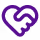 Two hands forming a purple heart shape against a white background.