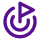Purple power button icon with a circular arrow wrapped around it.
