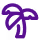 Abstract purple brushstroke in a shape resembling a stylized flower or plant.