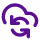 Purple recycling symbol with arrows surrounding a geometric person icon.