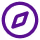 Purple compass icon with arrow pointing northeast inside a circle.