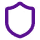 Purple shield icon with a check mark in the center symbolizing security or protection.