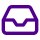 Icon of an inbox tray with a horizontal line inside, symbolizing incoming mail or messages.
