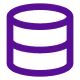 Purple cylinder icon representing a database or data storage symbol.