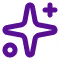 Purple star-shaped design with uneven points and a splattered pattern on a white background.