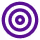 Purple circular icon with concentric circles and geometric details inside.