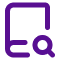 Icon of an open book with a magnifying glass over the pages, symbolizing book search.