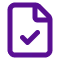 Icon of a document with a checkmark symbol inside, representing file approval or verification.