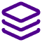 Purple layered stack icon with a diamond shape on top.