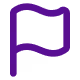 Simple dark purple flag outline graphic on a white background.