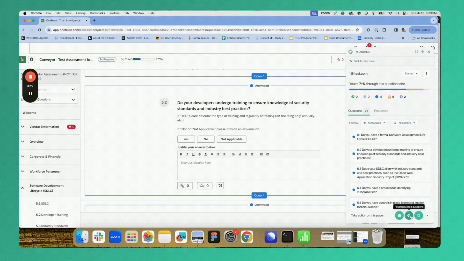 Gif of a loom showing the AI scrolling and auto-completing questionnaires