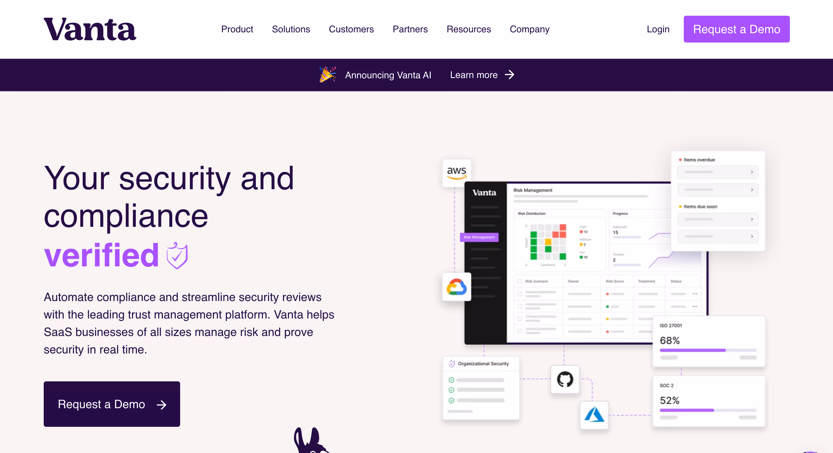 Screenshot of Vanta