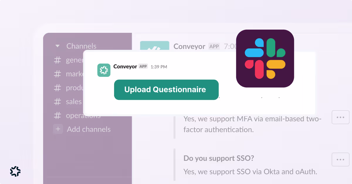 A screenshot of Conveyor App in Slack