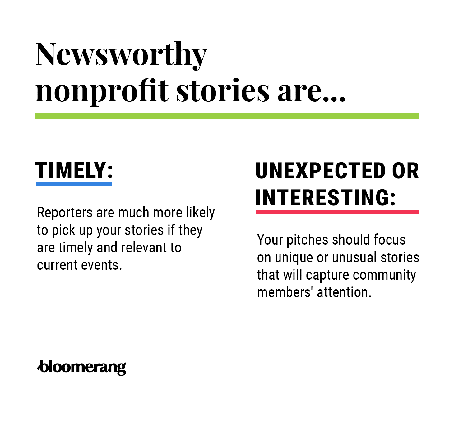 Elements that make nonprofit stories newsworthy