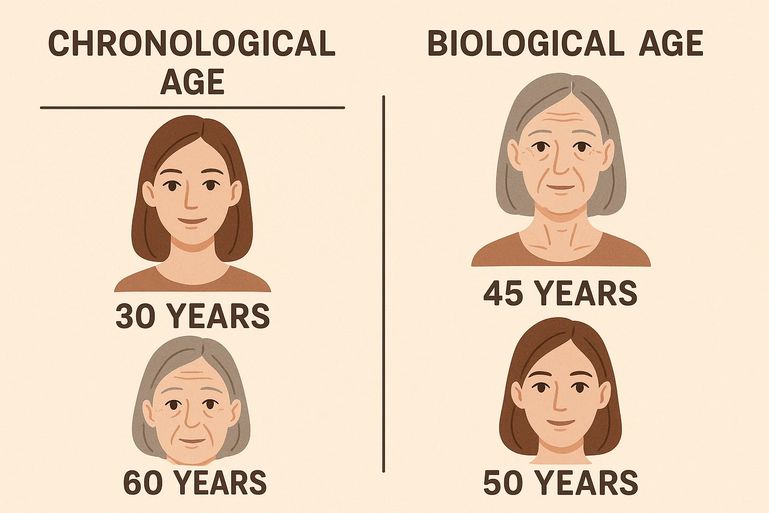 Biological age vs chronological age testing and longevity assessment at Chairon House Dubai