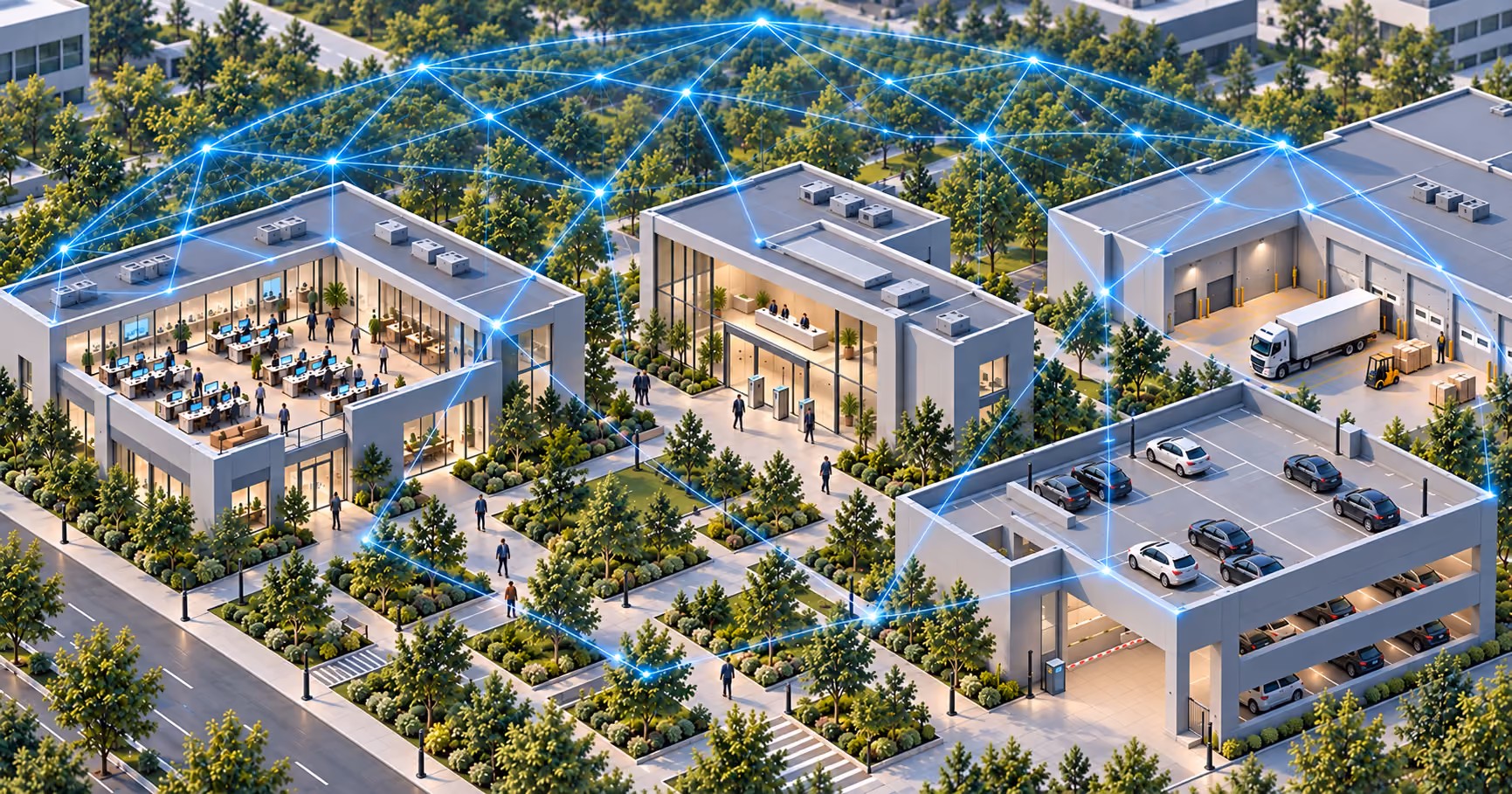 A distributed campus doesn't fail for lack of cameras — it fails when nothing unifies alerts across buildings. Here's what to evaluate in a security solution for a multi-site estate.