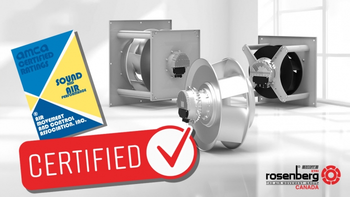 Rosenberg Canada is proud to announce our EC plug fans type GKHM are now AMCA International certified.