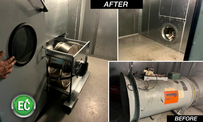 We recently completed a retrofit in a Saskatchewan hospital with Cypress Sales Partnership. The old fan failed due to bearing fatigue, required a quick response.