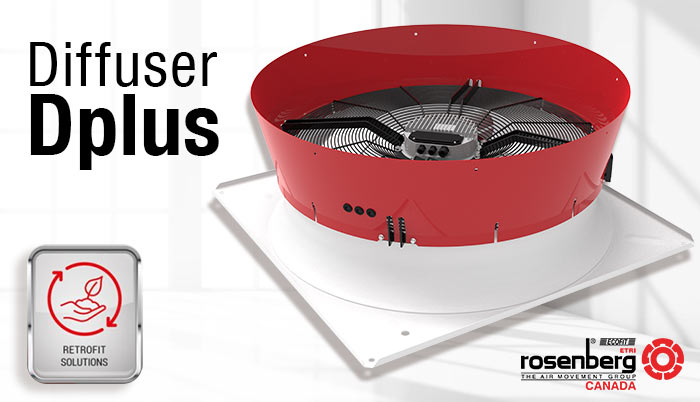 The new, retrofittable Dplus diffuser for axial fans is an ideal solution for converting dynamic pressure into static pressure.