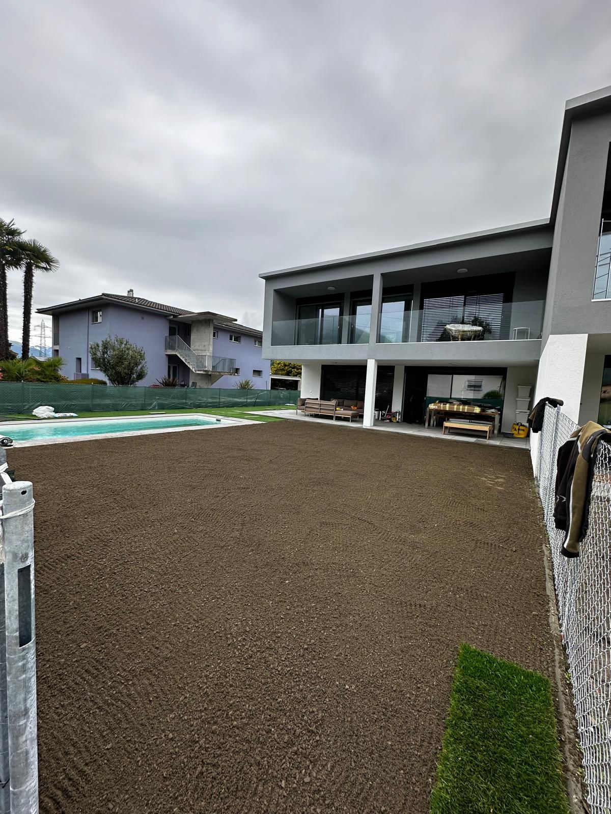 Preparazione terreno per posa prato naturale a Locarno