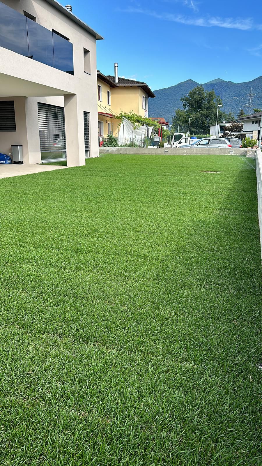 Posa prato a rotoli naturale in giardino privato in Ticino