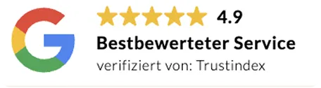 Soulhouse Google Bewertung mit 4,9 Sternen für Bestbewerteter Service, verifiziert von Trustindex.