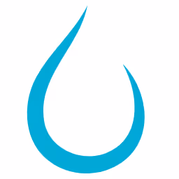 Simple blue water droplet icon on a white background.
