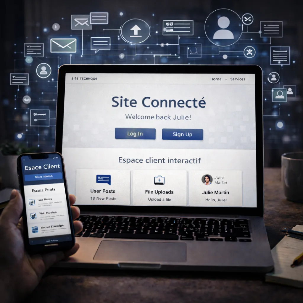 Un site internet connecté avec des comptes