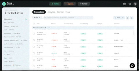Adding a transaction to Finmap