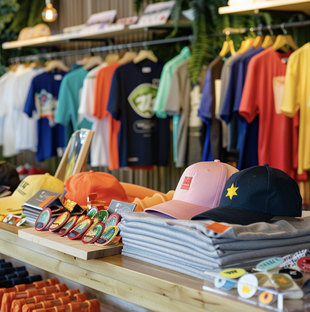 Event booth with branded merchandise and activations