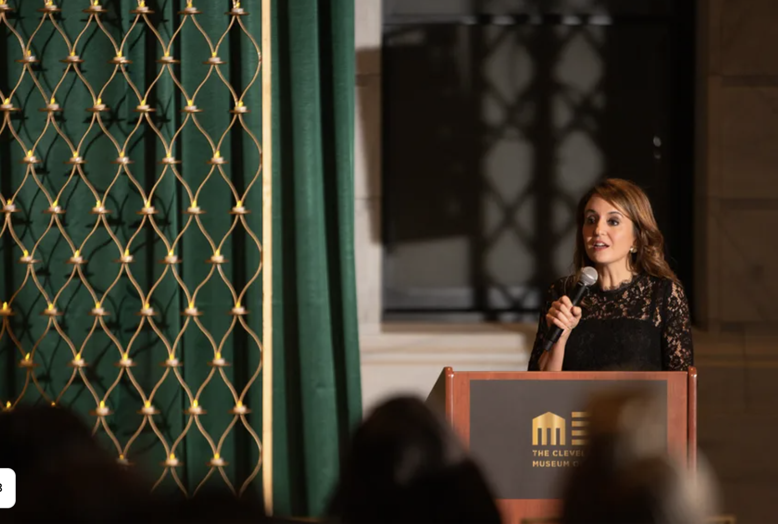 Tracie Domino speaking at The Cleveland Museum