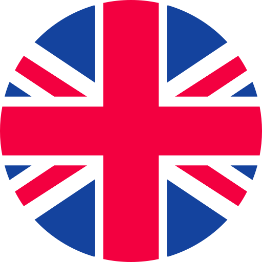Circular icon featuring the Union Jack, the national flag of the United Kingdom.