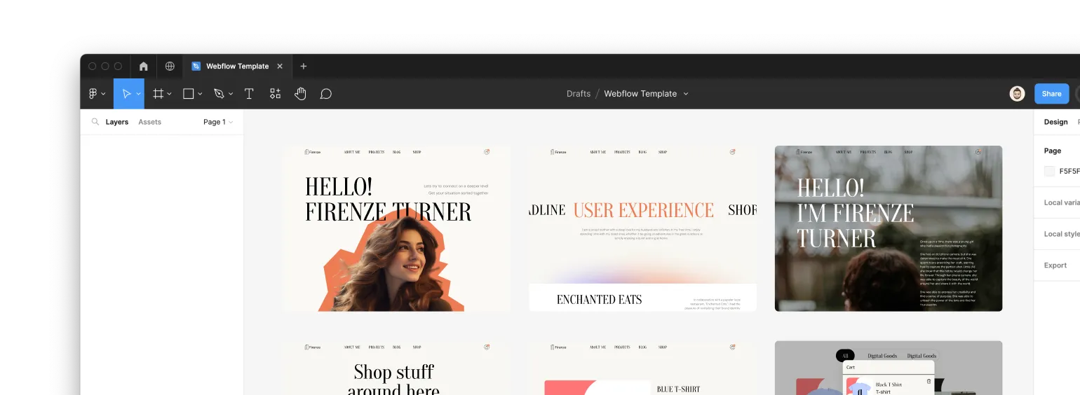 Portfolio Webflow Template - Firenze - Designed by Azwedo.com and Wedoflow.com