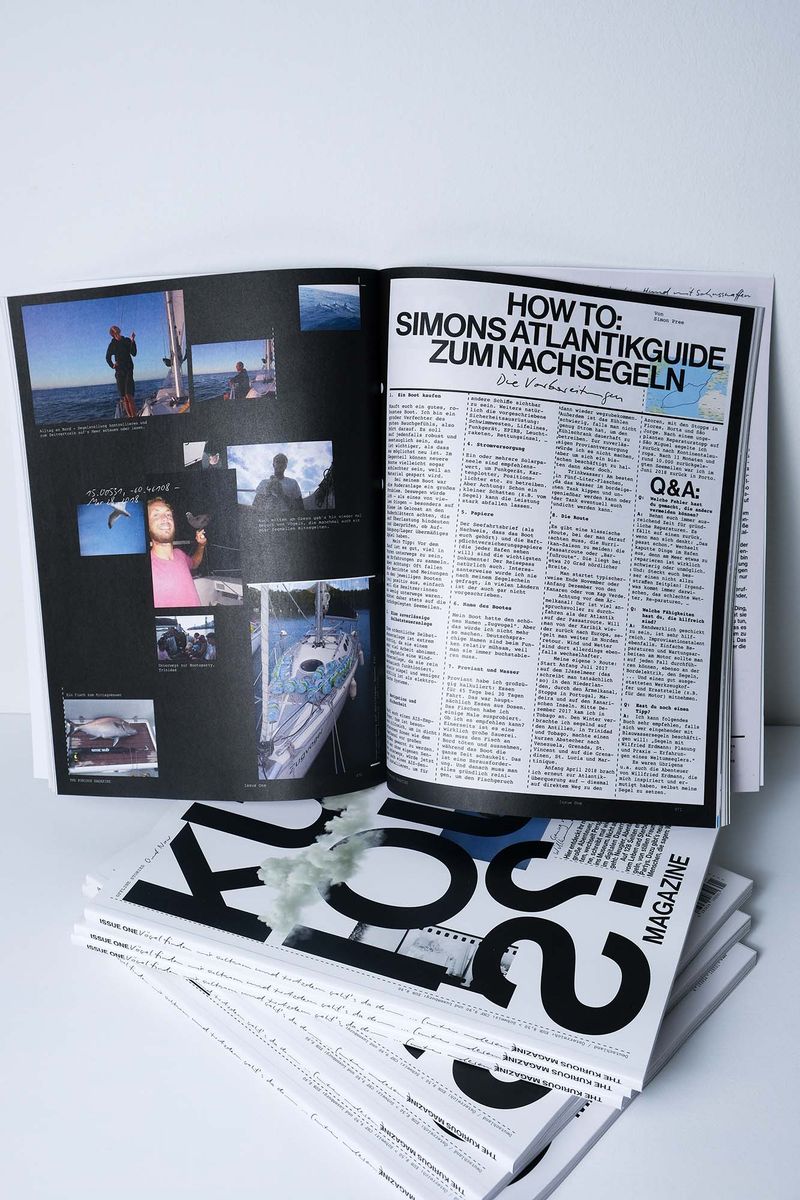 Issue One des Kurious Magazine, aufgeschlagen