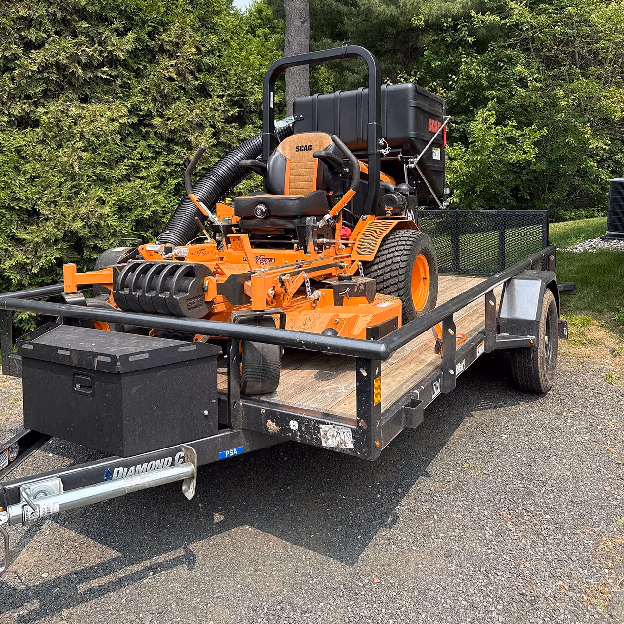 Frequently asked questions section explaining landscaping, lawn care, and snow management services from Earth Management Solutions LLC