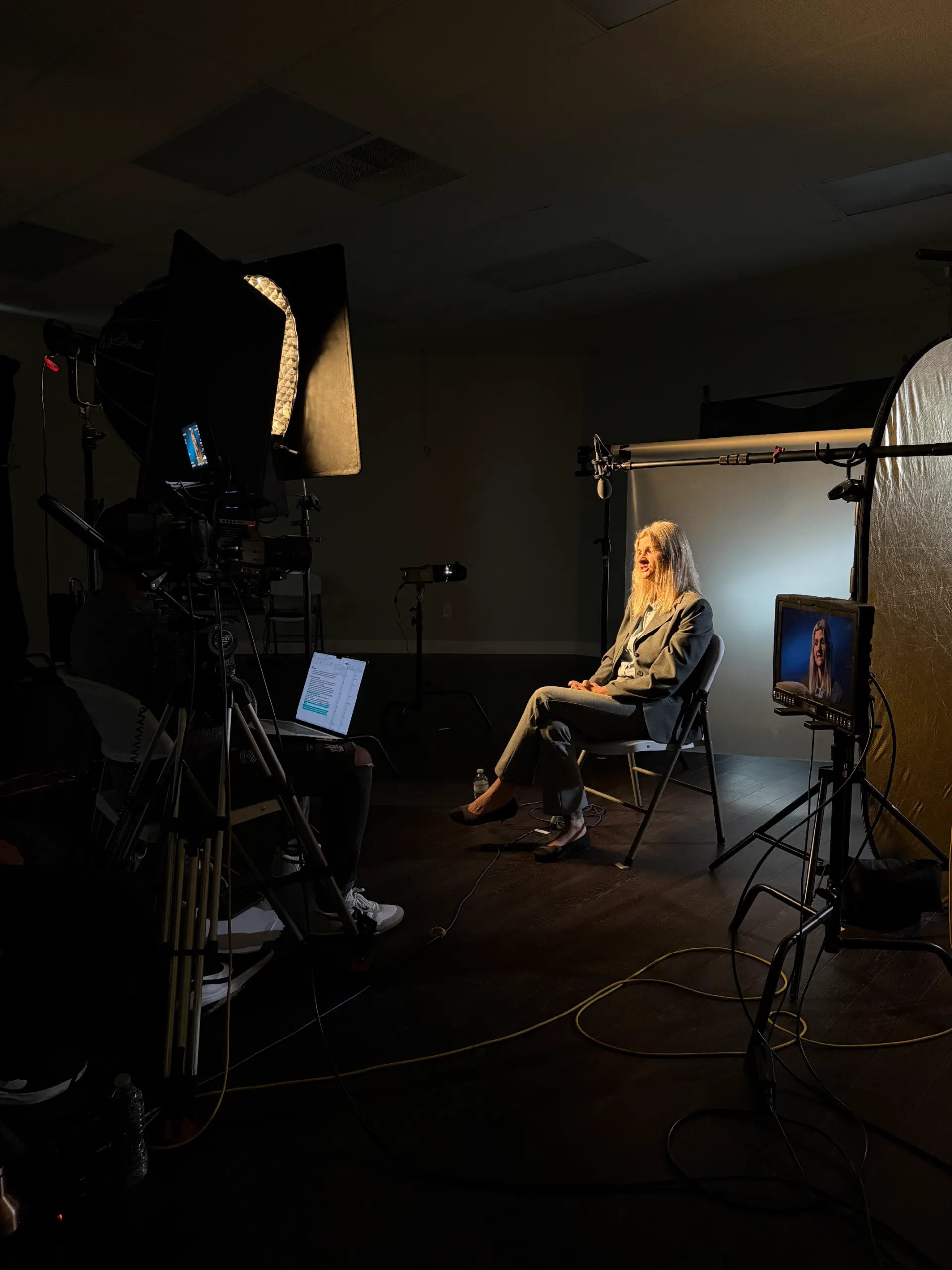 Lighting setup during a professional TV commercial shoot