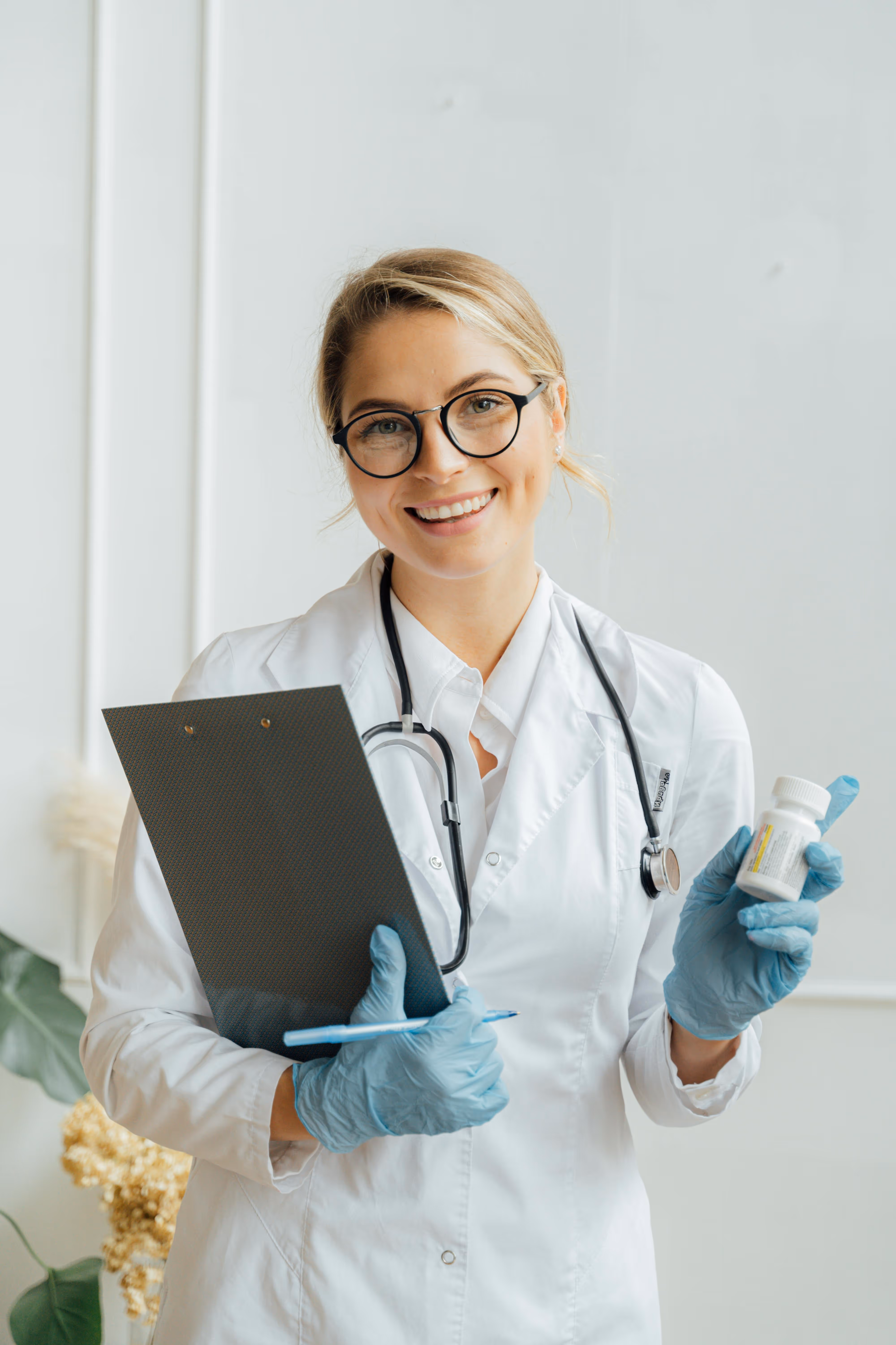 Doctor holding clipboard