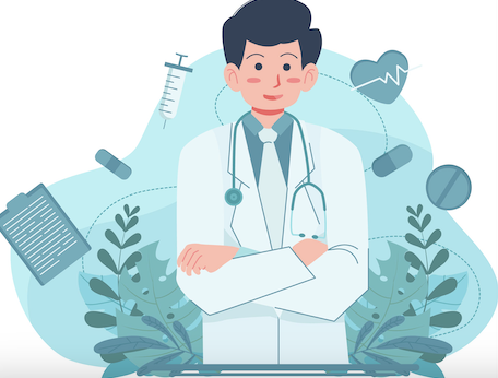 Icon of doctor smiling at camera
