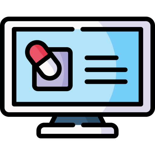 icon of pill on computer screen