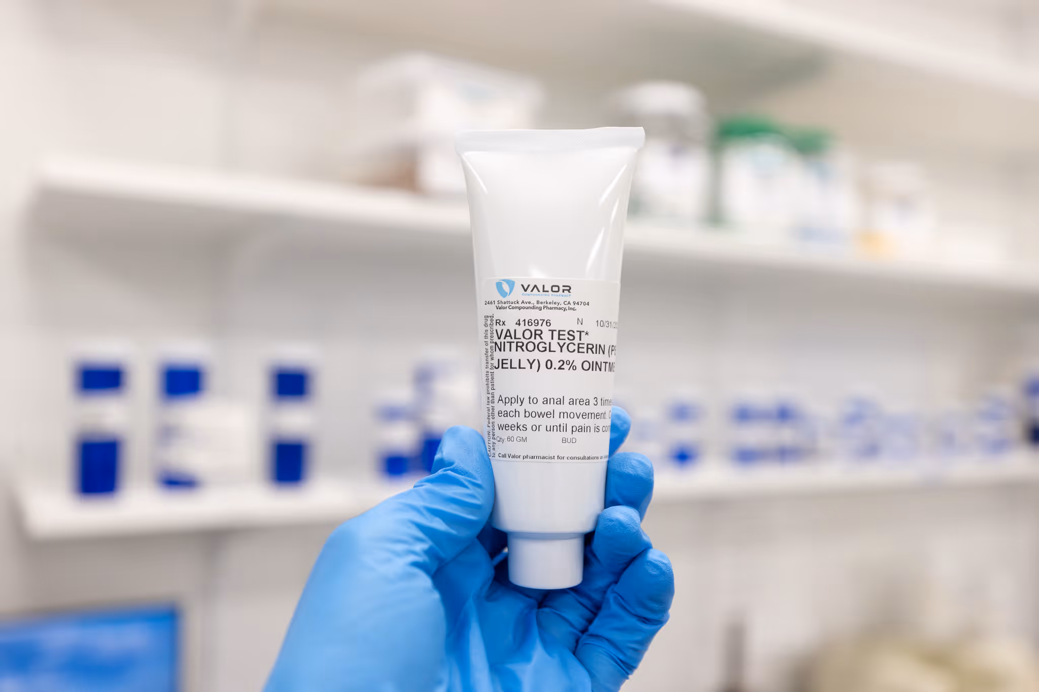 photo of nitroglycerin cream in bottle