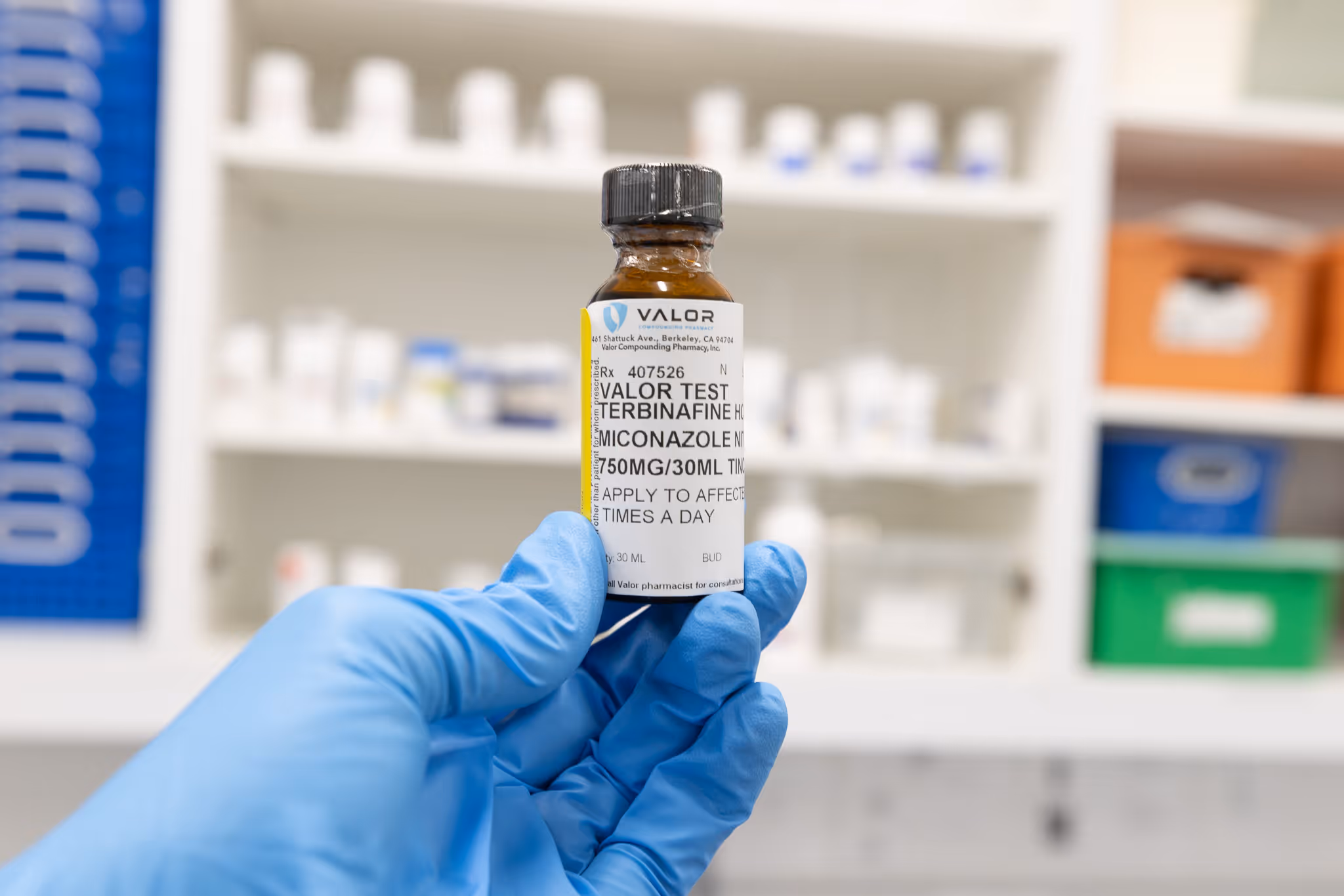 photo of terbinafine compound in glass vial