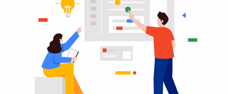 illustration of people working on a document