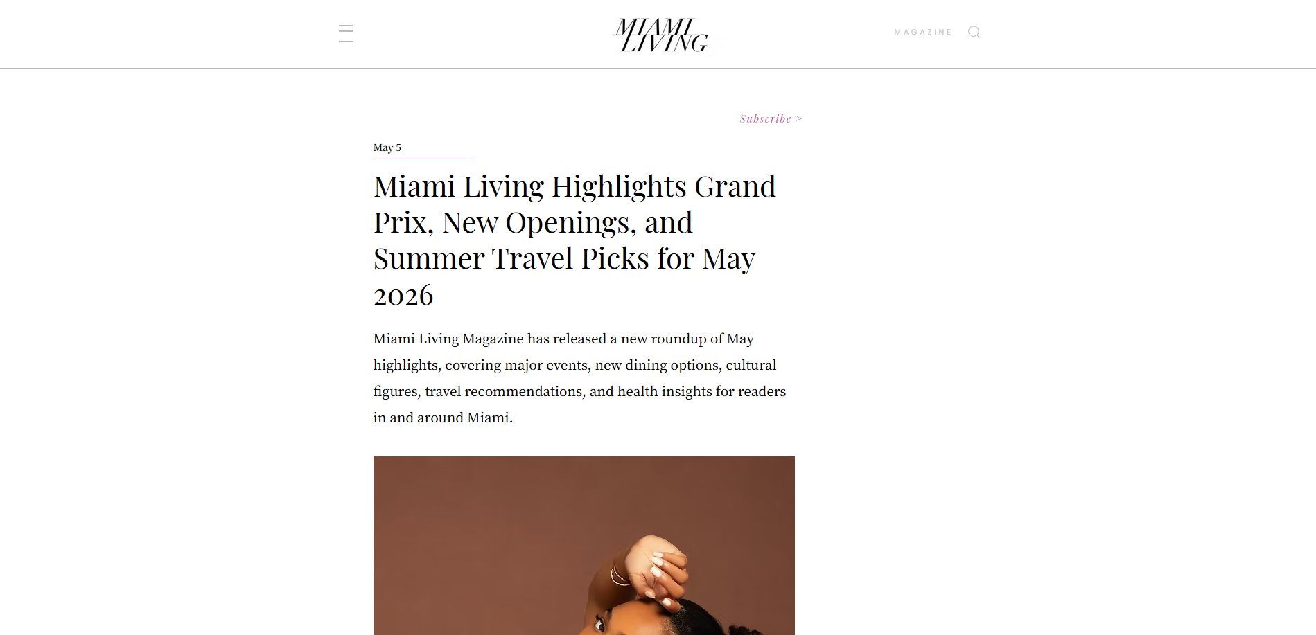 Miami Living Highlights Grand Prix, New Openings, and Summer Travel Picks for May 2026