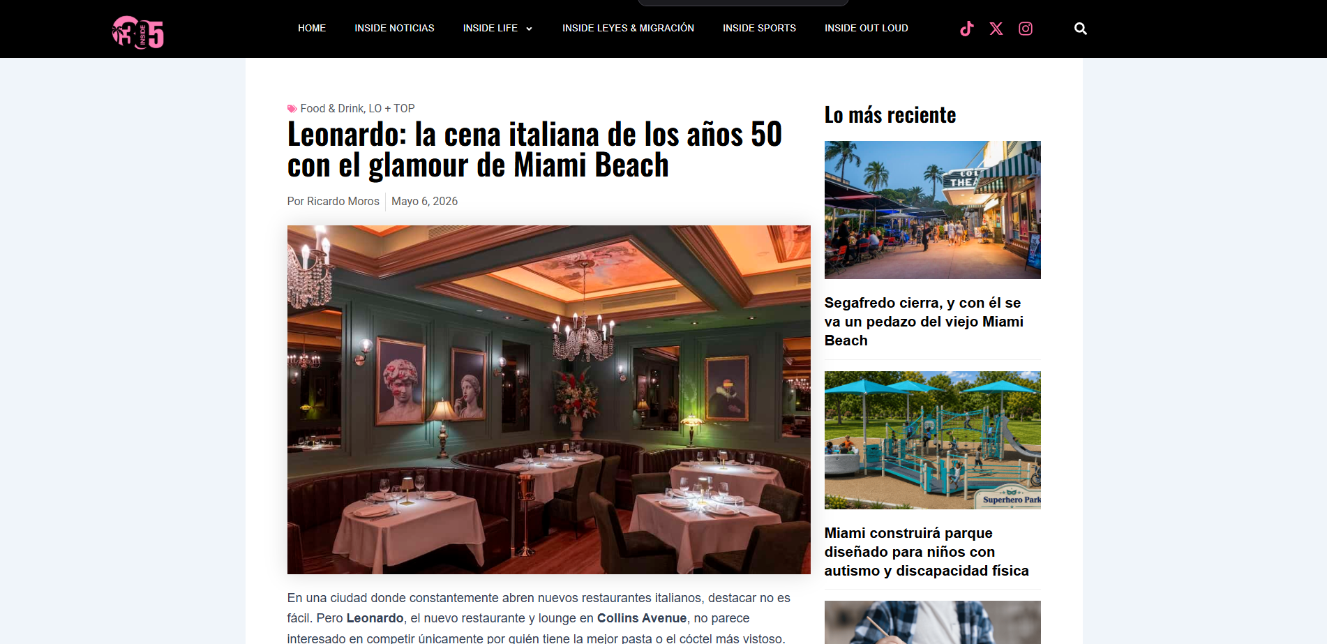 Q&A: Leonardo Brings the Golden Age of Italian Dining Back to Life