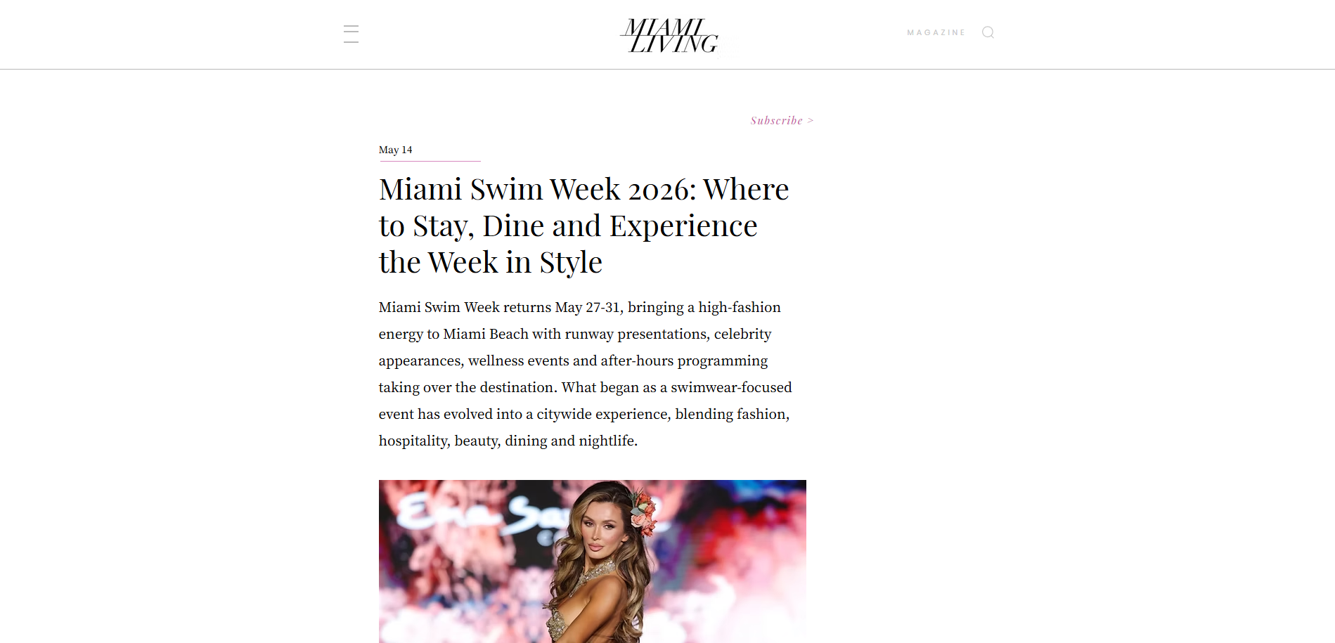 Miami Swim Week 2026: Where to Stay, Dine and Experience the Week in Style