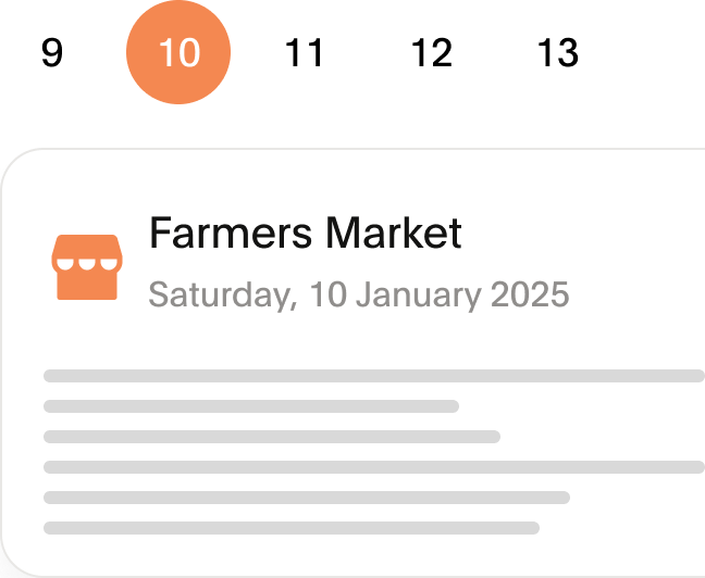 Graphic displaying available dates for an event