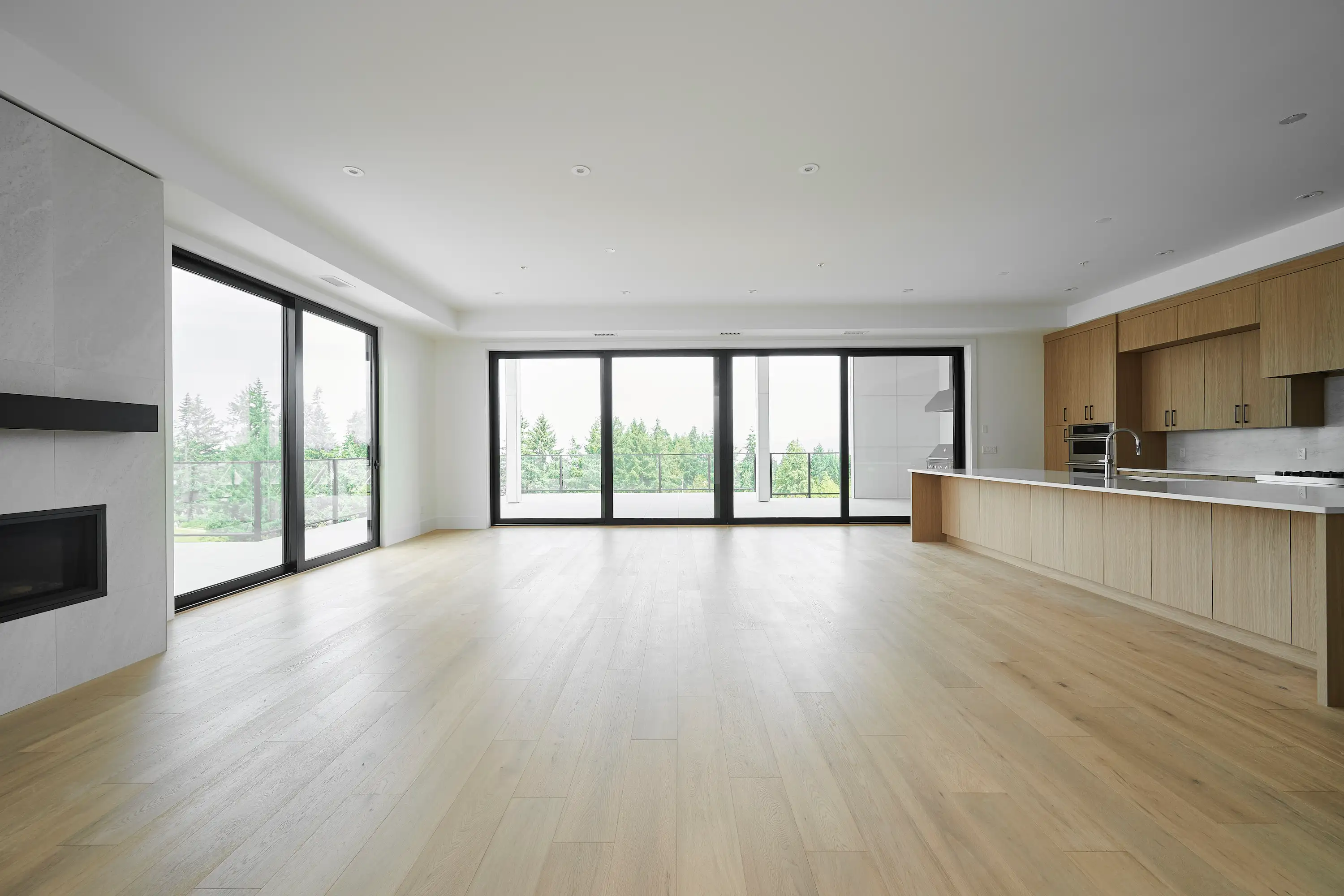 Newly built living room and kitchen in East Village condo